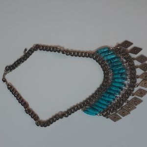 Turquoise and gold necklace